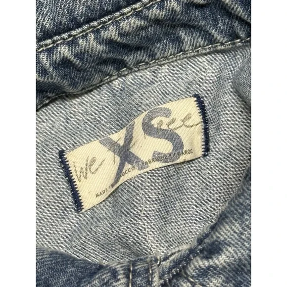 Free People Coverall Jumpsuit Denim Women's XS Short Sleeve‎ - Picture 5 of 5